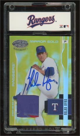 2003 Leaf Certified Materials Nolan Ryan Mirror Gold Patch Auto 9/10 (NRF-READ)