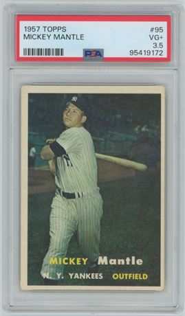 1957 Topps #95 Mickey Mantle PSA 3.5 VG+
