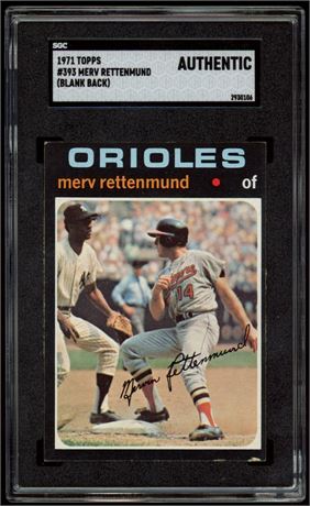 1971 Topps #393 Merv Rettenmund (Blank Back) Authentic