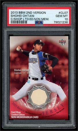 2013 BBM 2nd Version Shohei Ohtani RC C/Shop Non-Memorabilia PSA 10