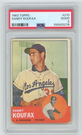 1963 Topps #210 Sandy Koufax PSA 2 GOOD