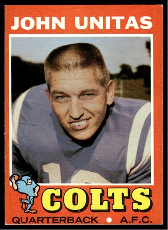 1971 Topps #1 Jonny Unitas EX+ (Small mark on back)