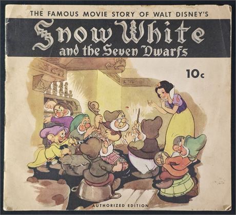 1938 The Famous Movie Story Of Walt Disney's Snow White & the Seven Dwarfs Book