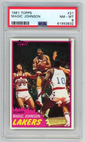 1981 Topps #21 Magic Johnson PSA 8 NMMT