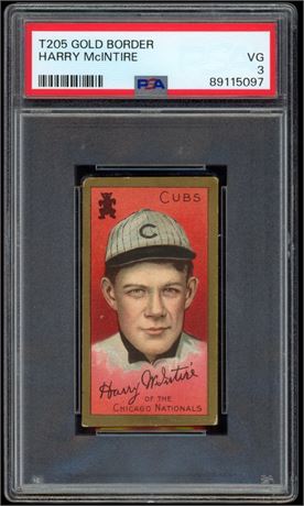 1911 T205 Gold Border Harry McIntire PSA 3