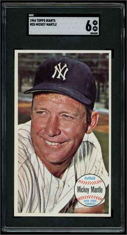 1964 Topps Giants #25 Mickey Mantle SGC 6