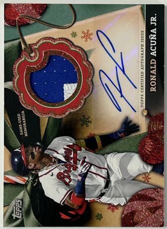 2024 Topps Holiday Mega Box Ronald Acuna Jr Relic Card 3/5 Glitter