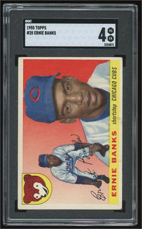 1955 Topps #28 Ernie Banks SGC 4 VGEX