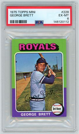 1975 Topps Mini #228 George Brett RC PSA 6 EXMT