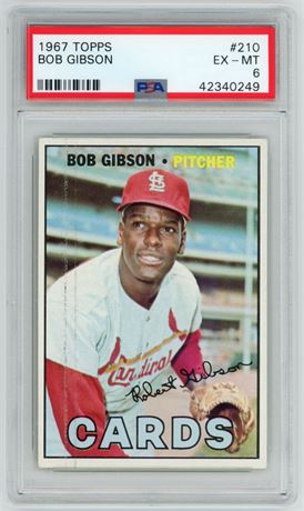 1967 Topps #210 Bob Gibson PSA 6 EXMT