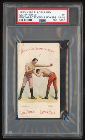 1893 N266 P. Lorillard Murphy & Weir Boxing Positions & Boxers PSA 1 (MK)