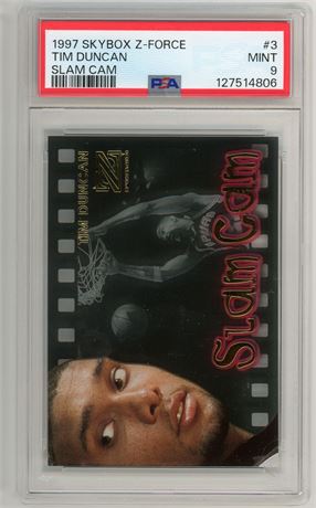 1997 Skybox Z-Force #3 Tim Duncan RC Slam Cam PSA 9 MINT