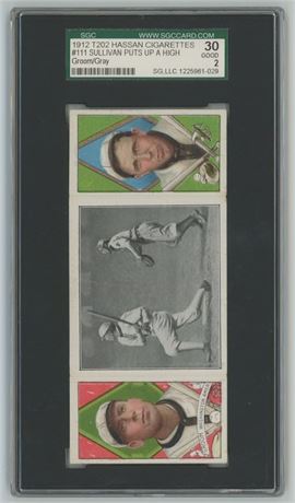 1912 T202 Hassan #111 Sullivan Puts Up A High One Groom/Gray SGC 2 GOOD