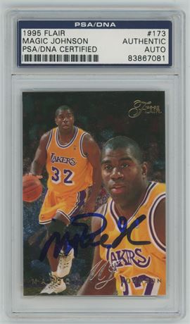 1995 Flair #173 Magic Johnson Auto PSA Authentic
