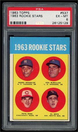 1963 Topps #537 Pete Rose RC Hi# PSA 6