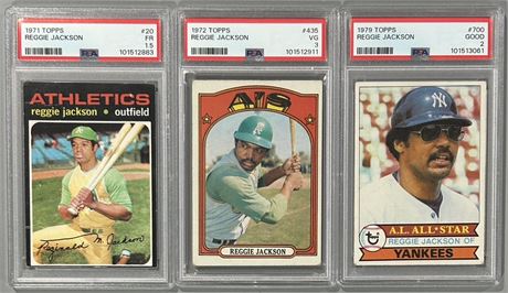 1971-79 Topps Reggie Jackson PSA Graded Lot (3)