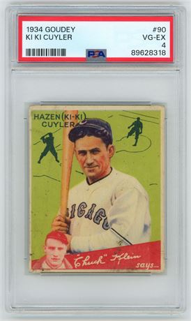 1934 Goudey #90 Ki Ki Cuyler PSA 4 VGEX