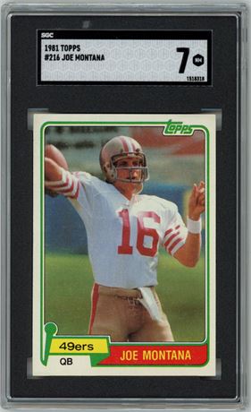 1981 Topps #216 Joe Montana RC SGC 7 NM
