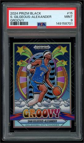 2024 Prizm Black #15 Shai Gilgeous-Alexander Groovy Prizm PSA 9