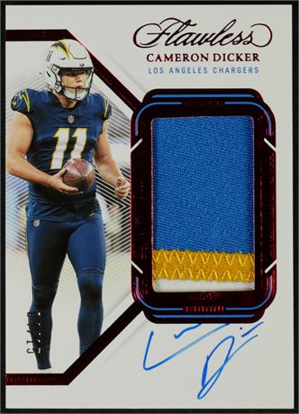 2023 Panini Flawless 4/15 Cameron Dicker Ruby 3 Color Patch w/ On Card Auto