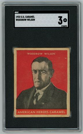 1932 US Caramel Woodrow Wilson Presidents SGC 3 VG Centered