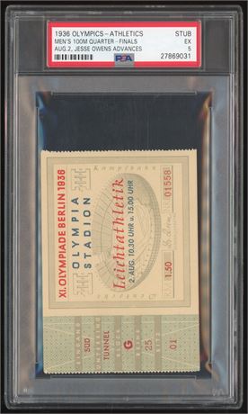 1936 Olympics Athletics 100M Quarter Finals Aug 2 Jesse Owens Advances PSA 5 EX