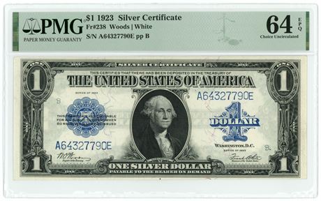 1923 Fr#238 $1 Woods/White Silver Certificate PMG 64 Choice Uncirculated
