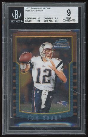 2000 Bowman Chrome #236 Tom Brady RC BGS 9 MINT