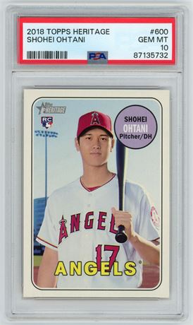 2018 Topps Heritage #600 Shohei Ohtani RC PSA 10 GEM MINT