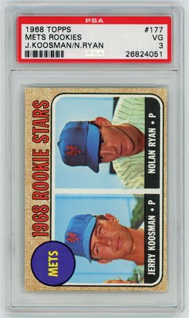 1968 Topps #177 Nolan Ryan RC PSA 3 VG