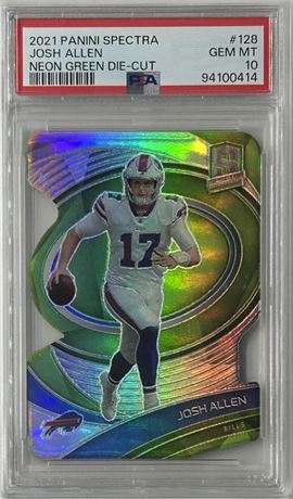 2021 Panini Spectra #128 Josh Allen Neon Green Die-Cut 5/30 PSA 10 GEM MINT