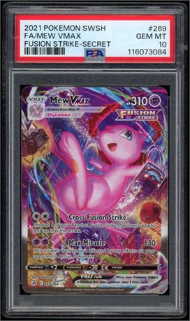 2021 Pokemon SWSH #269 FA/MEW Vmax Fusion Strike-Secret PSA 10