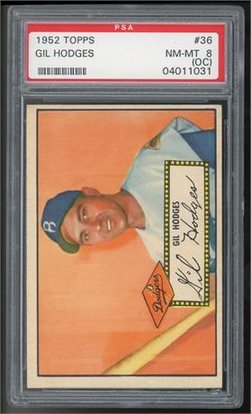 1952 Topps #36 Gil Hodges PSA 8(OC)