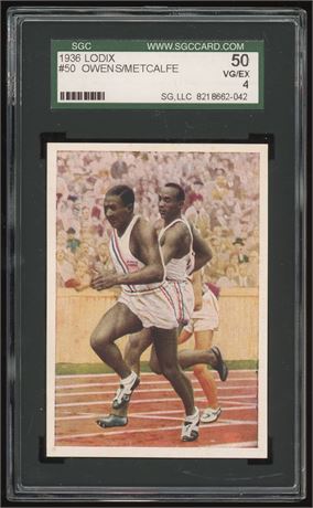 1936 Lodix #50 Jesse Owens RC /Metcalfe SGC 4 VGEX
