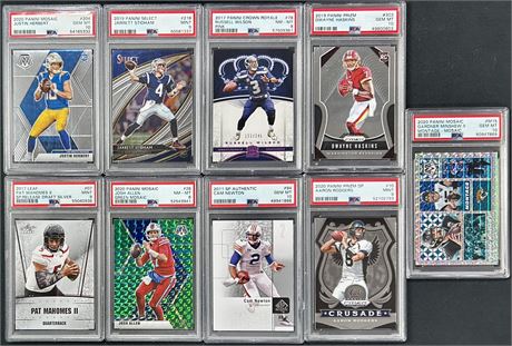 Modern Football PSA Graded Lot (9) w / Mahomes RC, Allen, & Herbert