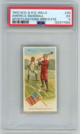 1900 WD & HO Wills #33 American Baseball Sports/Nations-Bird's Eye PSA 5 EX