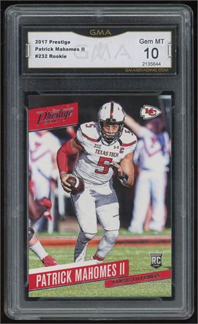 2017 Prestige #232 Patrick Mahomes RC GMA 10 GEM MINT READ