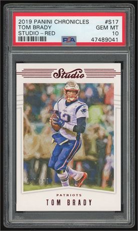 2019 Panini Chronicles Studio Red Tom Brady 140/199 PSA 10 GEM MINT
