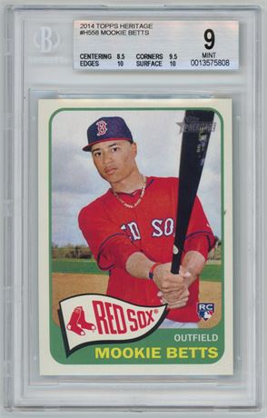 2014 Topps Heritage Mookie Betts RC BGS 9 MINT