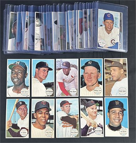 1964 Topps Giants Baseball Raw Lot (52) w/ Aaron, Yaz, Gibson, and Kaline