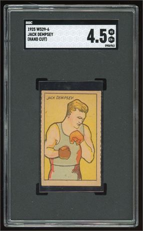 1925 W529-6 Jack Dempsey SGC 4.5 VGEX+ SGC Pop 1, Highest