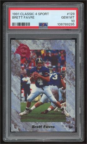 1991 Classic 4 Sport #129 Brett Favre RC PSA 10 GEM MINT