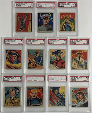 1933 National Chicle PSA Graded Lot (11) w/ Balbo, & The Spirit of St. Louis