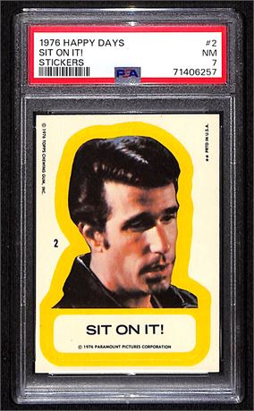 1976 Happy Days #2 Sit On It! Sticker PSA 7 NM