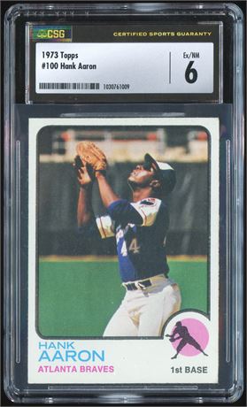 1973 Topps #100 Hank Aaron CSG 6 EX-MT