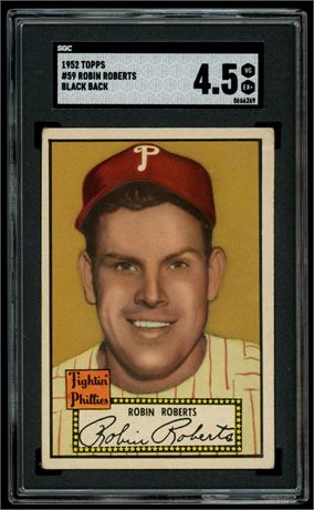 1952 Topps #59 Robin Roberts Black Back SGC 4.5 VGEX+