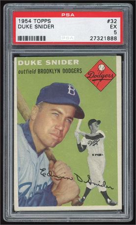 1954 Topps #32 Duke Snider PSA 5 EX