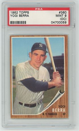 1962 Topps #360 Yogi Berra PSA 9(OC)