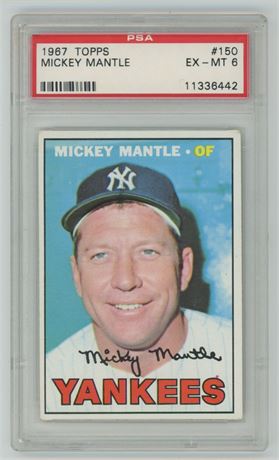 1967 Topps #150 Mickey Mantle PSA 6 EXMT