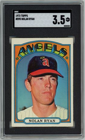 1972 Topps #595 Nolan Ryan SGC 3.5 VG+ DEAD CENTERED